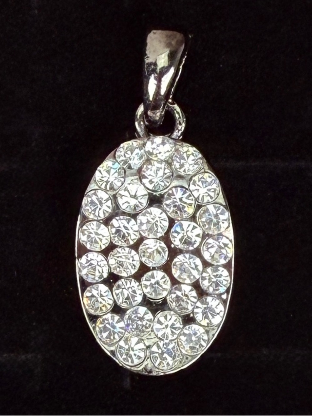 Gorgeous, black gunmetal, bling weighted pendant plus free cord necklace